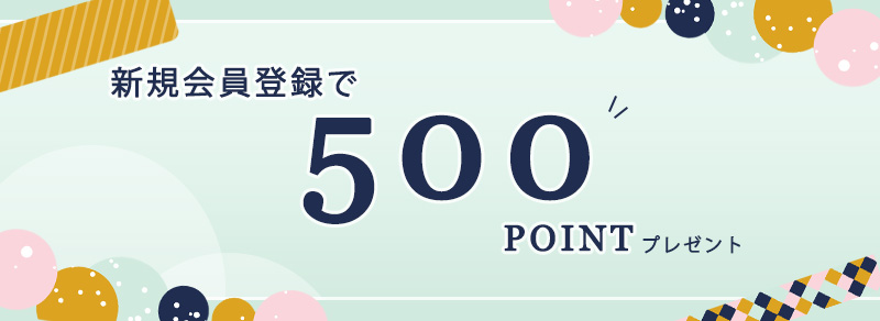 新規会員登録で500POINTプレゼント